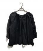 23区ニジュウサンク）の古着「洗えるクリアトリコットジャージー ギャザーデザイン カットソー」｜ブラック