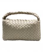 FALORNIファロルニ）の古着「レザーイントレチャートハンドバッグ」｜ベージュ