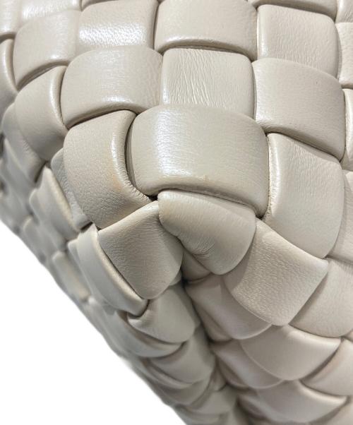 FALORNI（ファロルニ）FALORNI (ファロルニ) レザーイントレチャートハンドバッグ ベージュの古着・服飾アイテム