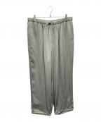 23区ニジュウサンク）の古着「洗えるドレープサテン 2WAY ドロスト パンツ」｜グリーン
