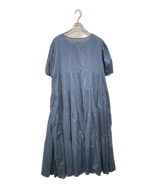 23区（ニジュウサンク）23区 (ニジュウサンク) ソフトコットンローン ティアード ワンピース ネイビー サイズ:46の古着・服飾アイテム