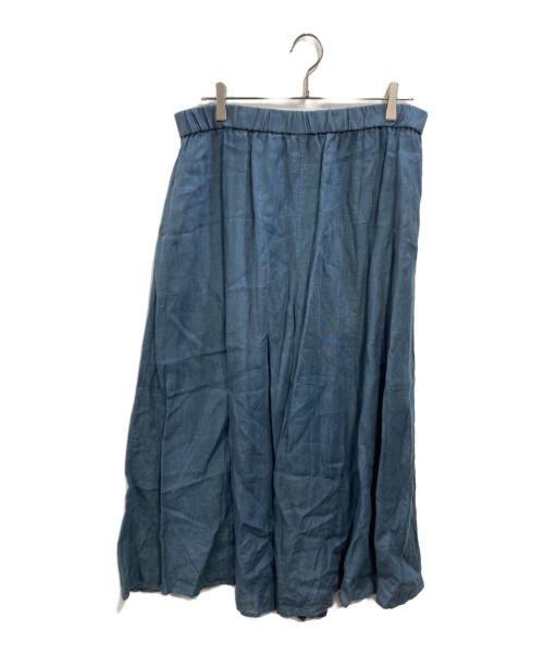 23区（ニジュウサンク）23区 (ニジュウサンク) 洗えるLIBECOリネン ガウチョ パンツ ブルー サイズ:SIZE 48の古着・服飾アイテム