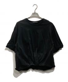 23区（ニジュウサンク）の古着「ツイストコットンプレーティング バルーンスリーブ カットソー」｜ブラック