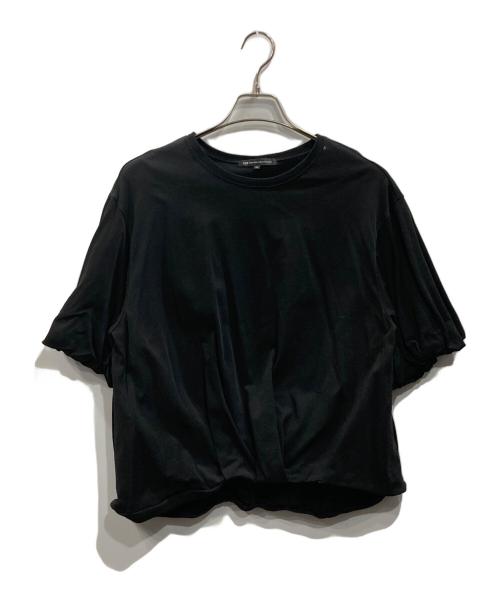 23区（ニジュウサンク）23区 (ニジュウサンク) ツイストコットンプレーティング バルーンスリーブ カットソー ブラック サイズ:46の古着・服飾アイテム