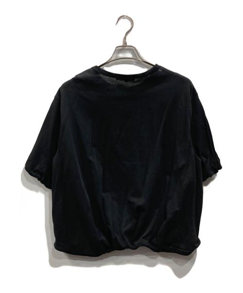 23区（ニジュウサンク）23区 (ニジュウサンク) ツイストコットンプレーティング バルーンスリーブ カットソー ブラック サイズ:46の古着・服飾アイテム