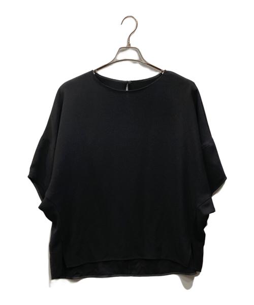 23区（ニジュウサンク）23区 (ニジュウサンク) ストレッチジョーゼット ランタンスリーブ カットソー ブラック サイズ:46の古着・服飾アイテム