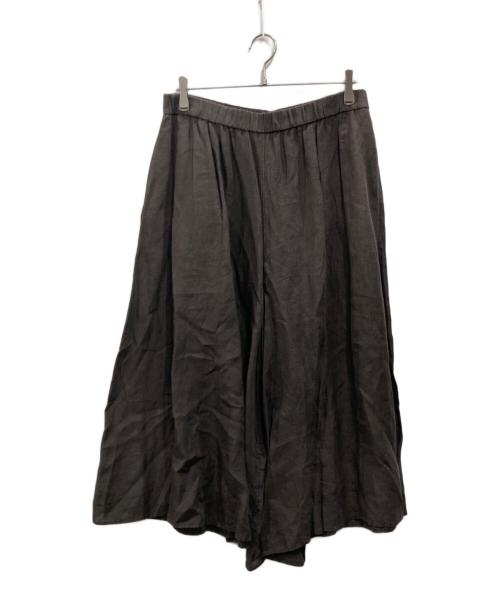 23区（ニジュウサンク）23区 (ニジュウサンク) 洗えるLIBECOリネン ガウチョ パンツ ブラウン サイズ:48の古着・服飾アイテム