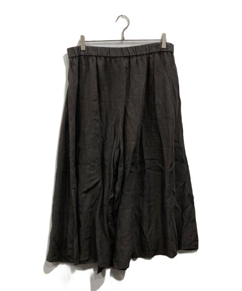 23区（ニジュウサンク）23区 (ニジュウサンク) 洗えるLIBECOリネン ガウチョ パンツ ブラウン サイズ:48の古着・服飾アイテム