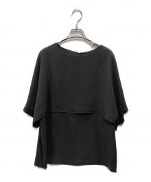 23区（ニジュウサンク）の古着「ストレッチジョーゼット ケープデザイン カットソー」｜ブラウン