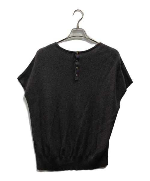 23区（ニジュウサンク）23区 (ニジュウサンク) 洗えるコットンアセテート オーバーサイズ ニット グレー サイズ:46の古着・服飾アイテム