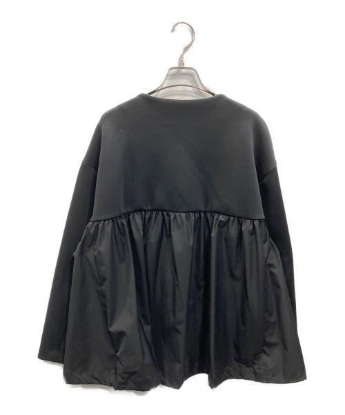23区（ニジュウサンク）23区 (ニジュウサンク) 洗えるコットンエアー ギャザー ライトアウター ブラック サイズ:48の古着・服飾アイテム