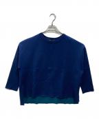 23区ニジュウサンク）の古着「洗えるダブルフェイス プルオーバー ニット」｜ブルー