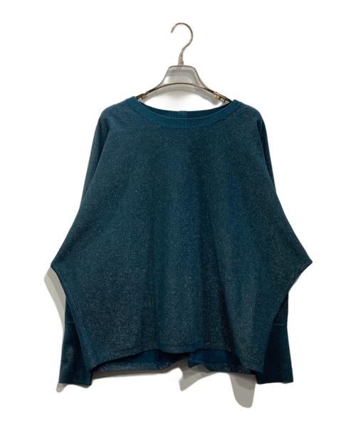 23区（ニジュウサンク）23区 (ニジュウサンク) ヴィスコースストレッチ ドルマンスリーブ ラメ ニット ネイビー サイズ:46の古着・服飾アイテム