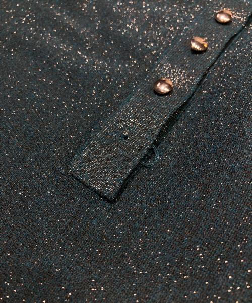 23区（ニジュウサンク）23区 (ニジュウサンク) ヴィスコースストレッチ ドルマンスリーブ ラメ ニット ネイビー サイズ:46の古着・服飾アイテム