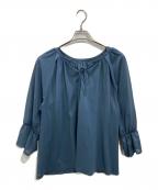 23区ニジュウサンク）の古着「クリアトリコットジャージー ギャザーデザイン カットソー」｜ネイビー