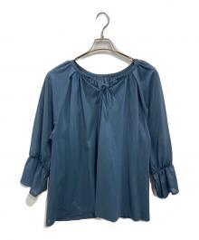 23区（ニジュウサンク）の古着「クリアトリコットジャージー ギャザーデザイン カットソー」｜ネイビー