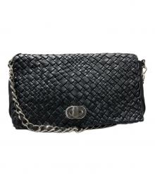 FALORNI（ファロルニ）の古着「編み込みレザーショルダーバッグ」｜ブラック