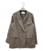 URBAN RESEARCHアーバンリサーチ）の古着「ダブルブレストブレザーチェックジャケット」｜ブラウン