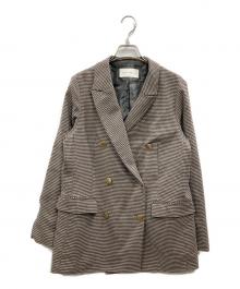 URBAN RESEARCH（アーバンリサーチ）の古着「ダブルブレストブレザーチェックジャケット」｜ブラウン