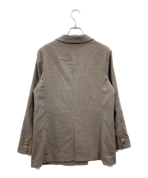 URBAN RESEARCH（アーバンリサーチ）URBAN RESEARCH (アーバンリサーチ) ダブルブレストブレザーチェックジャケット ブラウン サイズ:38の古着・服飾アイテム