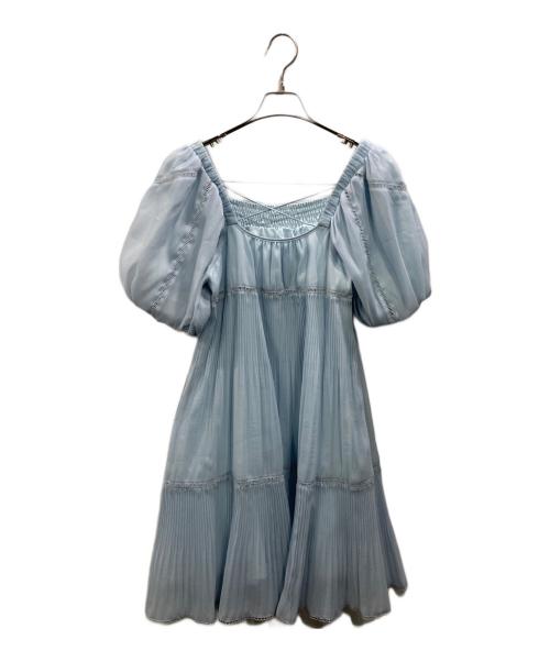 furfur（ファーファー）furfur (ファーファー) ティアードプリーツミニドレス スカイブルー サイズ:ONE SIZEの古着・服飾アイテム
