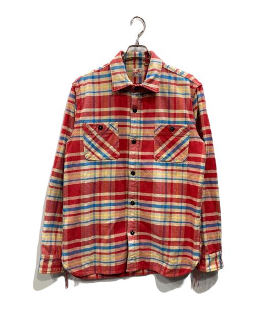 HOUSTON（ヒューストン）HOUSTON (ヒューストン) ネルシャツ レッド サイズ:XXLの古着・服飾アイテム