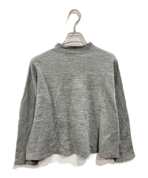 babaghuri（ババグーリ）babaghuri (ババグーリ) コットンウール モックネックプルオーバー グレー×グリーン サイズ:Mの古着・服飾アイテム