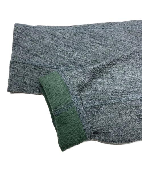 babaghuri（ババグーリ）babaghuri (ババグーリ) コットンウール モックネックプルオーバー グレー×グリーン サイズ:Mの古着・服飾アイテム