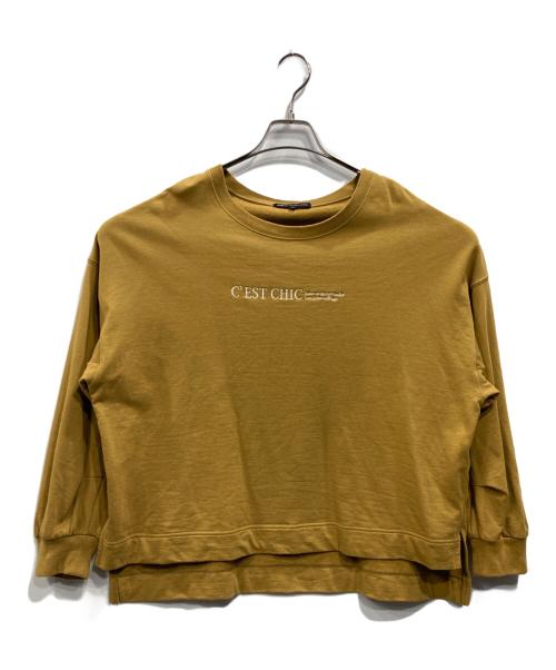 23区（ニジュウサンク）23区 (ニジュウサンク) 洗えるライトコットンテリー ロゴ カットソー イエロー サイズ:SIZE 46の古着・服飾アイテム