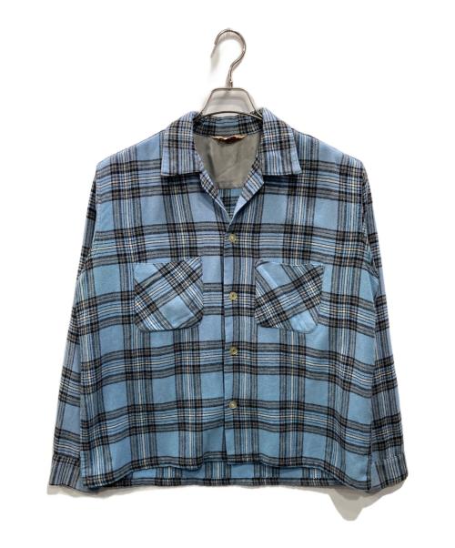 Fox Knapp（フォックスナップ）FOX KNAPP (フォックスナップ) チェックシャツ ブルー サイズ:Mの古着・服飾アイテム