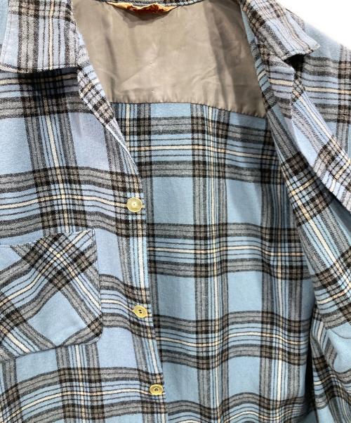 Fox Knapp（フォックスナップ）FOX KNAPP (フォックスナップ) チェックシャツ ブルー サイズ:Mの古着・服飾アイテム