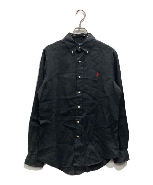 POLO RALPH LAUREN（ポロ・ラルフローレン）POLO RALPH LAUREN (ポロ・ラルフローレン) リネンボタンダウンシャツ ブラック サイズ:Sの古着・服飾アイテム