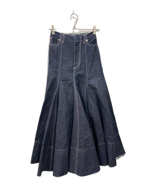 IRENE（アイレネ）IRENE (アイレネ) ホワイトステッチマーメイドロングスカート ネイビー サイズ:SIZE34の古着・服飾アイテム
