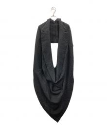 LIMI feu（リミフゥ）の古着「変形シルエットアンゴラ混ポンチョ」｜ブラック