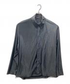 BALENCIAGAバレンシアガ）の古着「スナップボタン サテンロングスリーブシャツ」｜ブラック