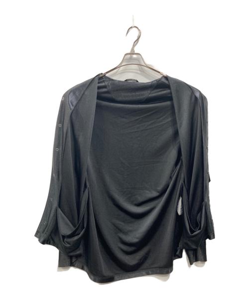 BALENCIAGA（バレンシアガ）BALENCIAGA (バレンシアガ) スナップボタン サテンロングスリーブシャツ ブラック サイズ:SIZE XXSの古着・服飾アイテム