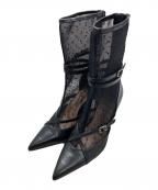 HER LIP TOハーリップトゥ）の古着「Double Belt Ankle Boots」｜ブラック