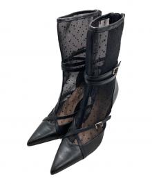 HER LIP TO（ハーリップトゥ）の古着「Double Belt Ankle Boots」｜ブラック