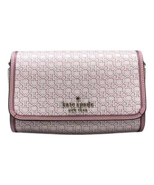 Kate Spade（ケイトスペード）Kate Spade (ケイトスペード) スペード リンク PVC レザー スモール フラップ クロスボディー ピンクの古着・服飾アイテム