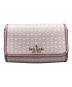 Kate Spade（ケイトスペード）の古着「スペード リンク PVC レザー スモール フラップ クロスボディー」｜ピンク