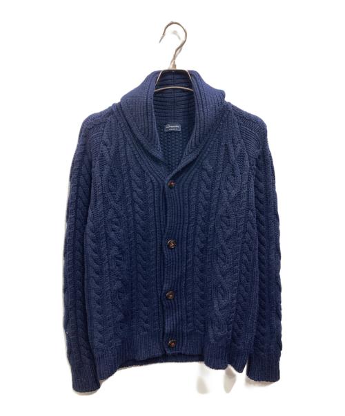 Drumohr（ドルモア）Drumohr (ドルモア) ショールカラー ケーブルニット カーディガン ネイビー サイズ:48の古着・服飾アイテム
