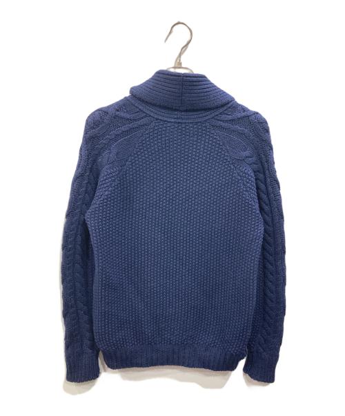 Drumohr（ドルモア）Drumohr (ドルモア) ショールカラー ケーブルニット カーディガン ネイビー サイズ:48の古着・服飾アイテム