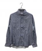 finamore×BARNEYS NEWYORKフィナモレ×バーニーズ・ニューヨーク）の古着「総柄シャツ」｜ネイビー