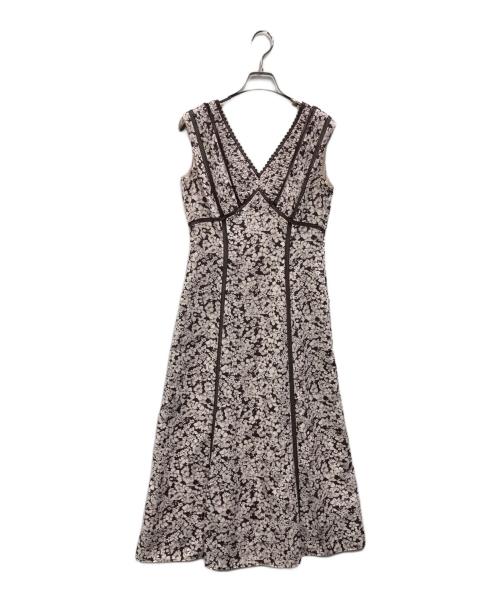 HER LIP TO（ハーリップトゥ）HER LIP TO (ハーリップトゥ) Lace Trimmed Floral Dress ブラウン サイズ:Mの古着・服飾アイテム