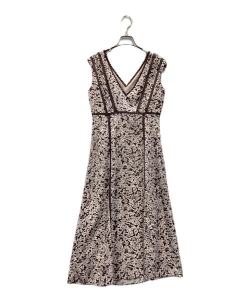 HER LIP TO（ハーリップトゥ）HER LIP TO (ハーリップトゥ) Lace Trimmed Floral Dress ブラウン サイズ:Mの古着・服飾アイテム
