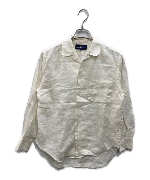 RALPH LAUREN（ラルフローレン）RALPH LAUREN (ラルフローレン) リネンオープンカラーシャツ ホワイト サイズ:７の古着・服飾アイテム
