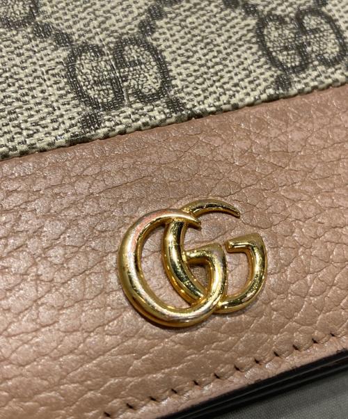 GUCCI（グッチ）GUCCI (グッチ) ダブルG カードケース ウォレット ブラウンの古着・服飾アイテム