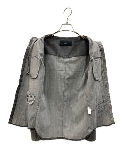 AKM（エーケーエム）AKM (エーケーエム) STRETCH DENIM 7oz PATCHWORK WESTERN（ストレッチデニム7オンスパッチワークウエスタン） ブラック サイズ:SIZE Mの古着・服飾アイテム