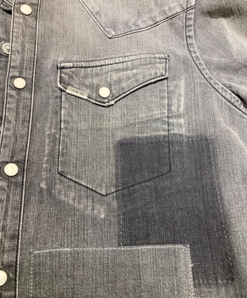 AKM（エーケーエム）AKM (エーケーエム) STRETCH DENIM 7oz PATCHWORK WESTERN（ストレッチデニム7オンスパッチワークウエスタン） ブラック サイズ:SIZE Mの古着・服飾アイテム