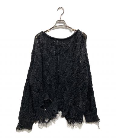 中古・古着通販】AMERI (アメリ) CABLE PATTERN DAMAGE LOOSE KNIT